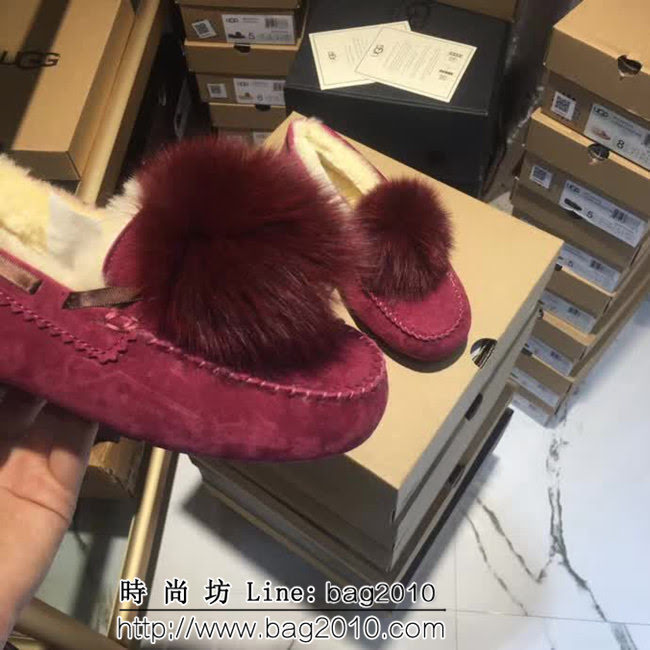 UGG 9015毛球球系列 A級豬巴革 豆豆鞋 QZS2375